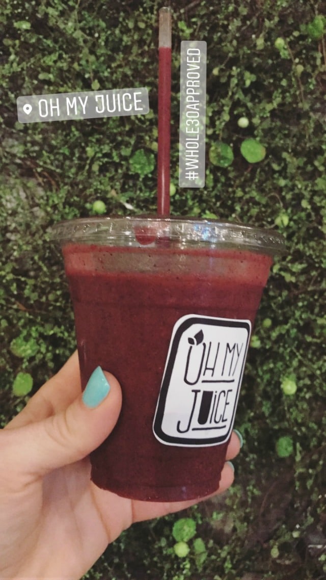 Whole30 approved smoothie from Oh My Juice 