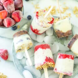 Say hello to your favorite summer dessert - Healthy Berry Ice Cream Pops! In this easy, scrumptious, DIY recipe; we've got creamy Simple Truth Low Cow swirled with berry goodness to make for the perfect chilly treat!