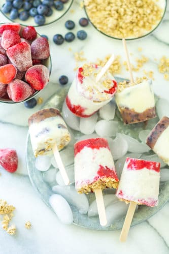 Say hello to your favorite summer dessert - Healthy Berry Ice Cream Pops! In this easy, scrumptious, DIY recipe; we've got creamy Simple Truth Low Cow swirled with berry goodness to make for the perfect chilly treat!