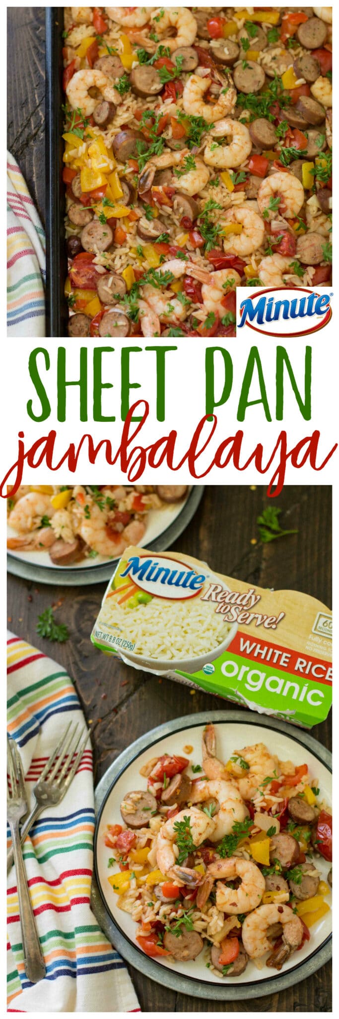 This Healthy Sheet Pan Jambalaya is a major crowd-pleaser, uses only one pan and is totally mess-free. That’s right. ONE PAN. No newspapers. No bags. No clean-up!