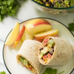 Southwest Chicken Salad Wraps- protein-packed chicken joined with a salsa dressing and a bounty of other flavorful ingredients, I picked up at Walmart, makes for such an incredibly tasty, easy meal!