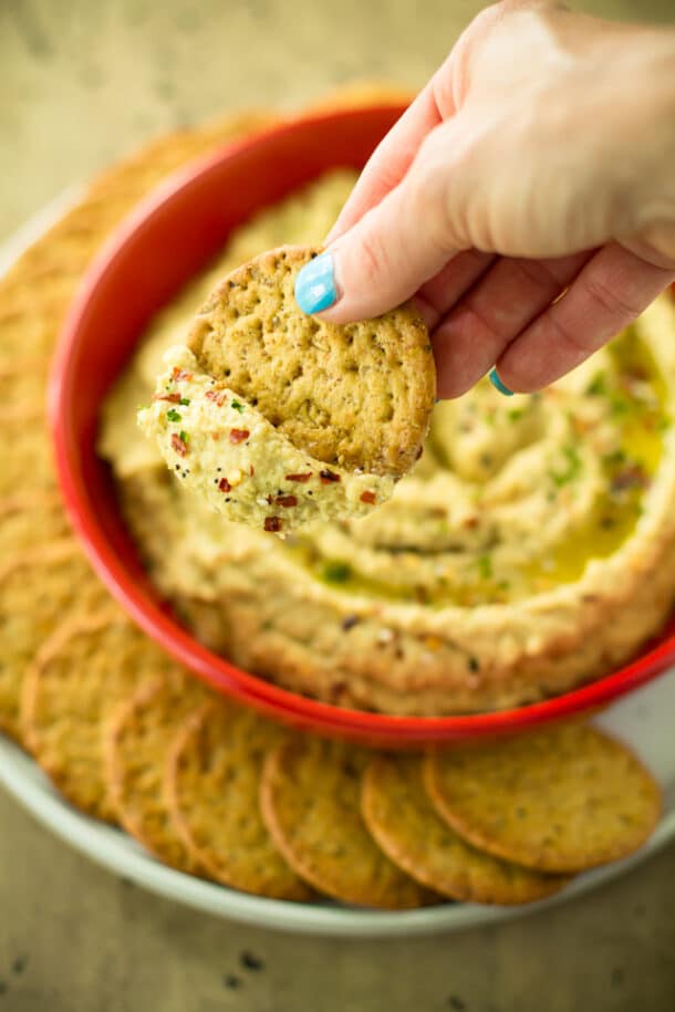 Hummus Ranch Super Flavorful Ranch Hummus - Kim's Cravings