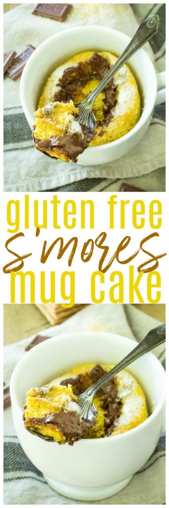 Quick, easy, and campfire-free, this single-serve gluten free S'mores Mug Cake is the perfect way to enjoy the delicious flavors of summer in a soft and doughy muffin-like form.