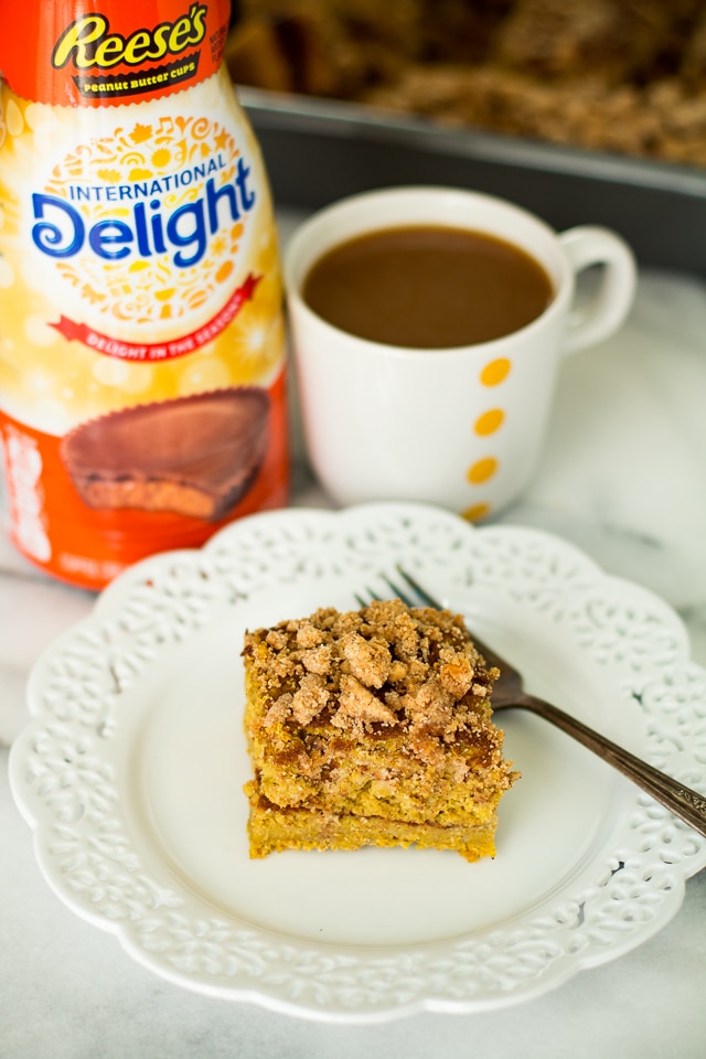 This Gluten Free Pumpkin Coffee Cake is hearty, easy to make, and infused with delicious pumpkin flavors. It's perfect for holiday gatherings and cozy afternoons alongside coffee or tea.