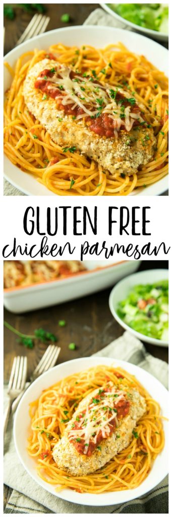 Quick and easy, this Gluten Free Chicken Parmesan is a classic Italian favorite made lighter in this recipe, by baking instead of frying. Don’t worry, though, it's still as tasty, crispy and family-friendly as the original!