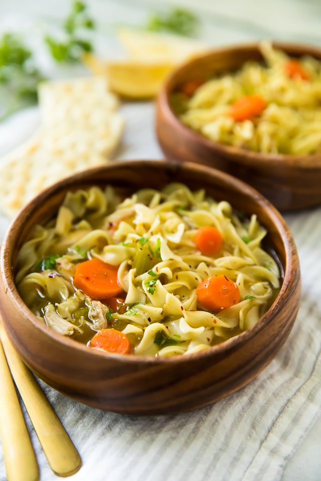 Loaded with good-for-you ingredients and full of flavor and comfort- this Easy Chicken Noodle Soup is perfect for chilly weather, but not too heavy for warmer days!