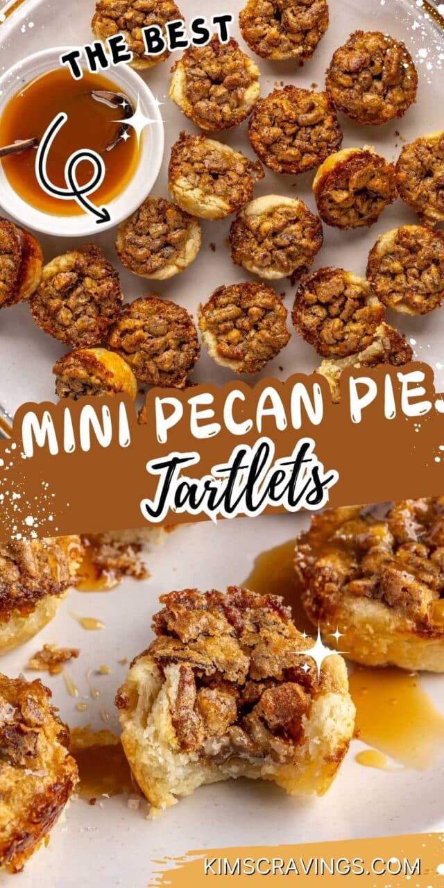 Pinterest image for pecan tartlets.