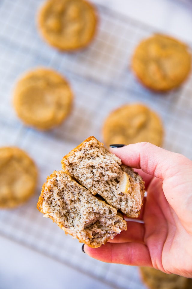 Flourless Banana Apple Muffins made in the blender with only a handful of simple ingredients! They're gluten-free, dairy-free, refined sugar free and 21 Day Fix and 80 Day Obsession meal plan approved; so they make a deliciously healthy treat for when those cravings hit.