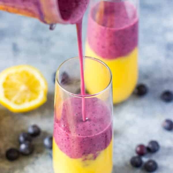 Layered Blueberry Mango Smoothies