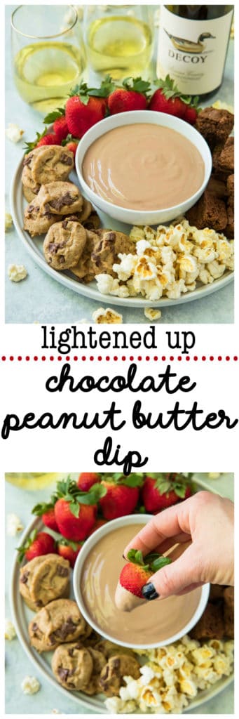 Creamy, silky and delicious, this Chocolate Peanut Butter Dip is an addicting addition to your appetizer or dessert spread!