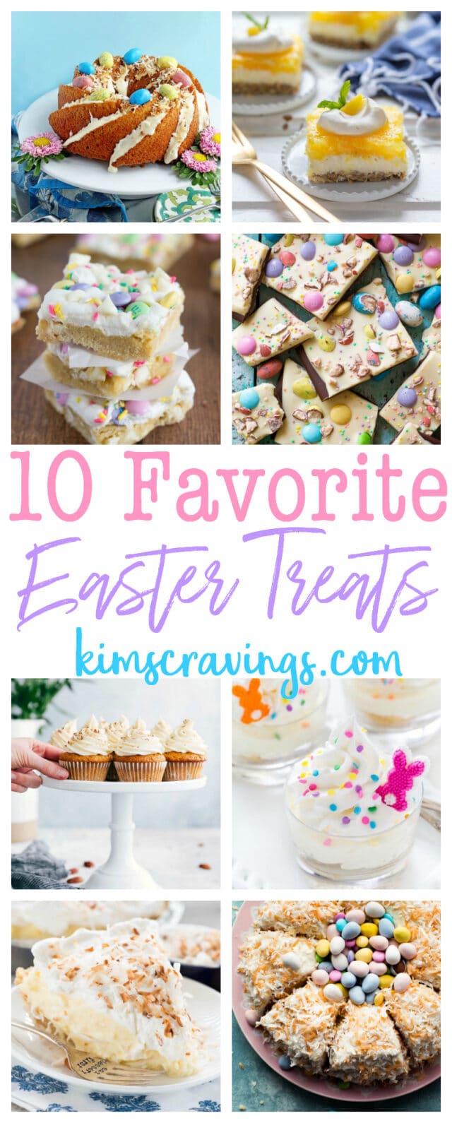 Spring has sprung and Easter Sunday is right around the corner. Today I’ve got 10 favorite Easter treats to help complete your Easter menu. Not only are all of these recipes perfect for Easter serving, they are desserts you'll want to enjoy all spring long.