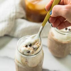 With a combination of cold brew and oatmeal, these Cold Brew Coffee Overnight Protein Oats are the perfect way to start your day! If you're a coffee fan, you will love the taste of these overnight oats, which have the perfect balance of complex carbs and protein to fuel your day!