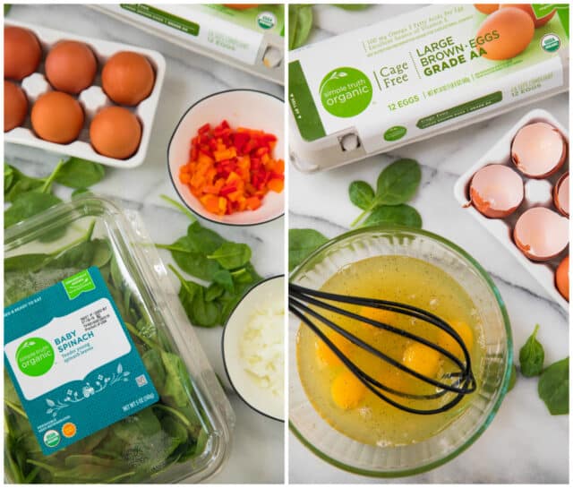 ingredients for Healthy Sweet Potato Spinach Egg Cups 