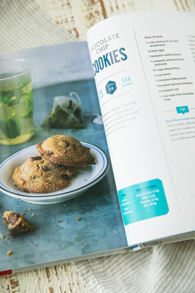 Low Carb Gluten Free Chocolate Chip Cookies recipe from the Atkins cookbook