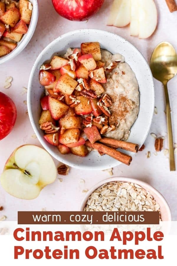 oatmeal topped with warm cinnamon apples