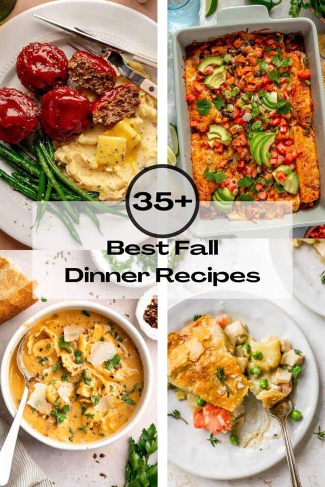 Pinterest image for the best fall dinner recipes.