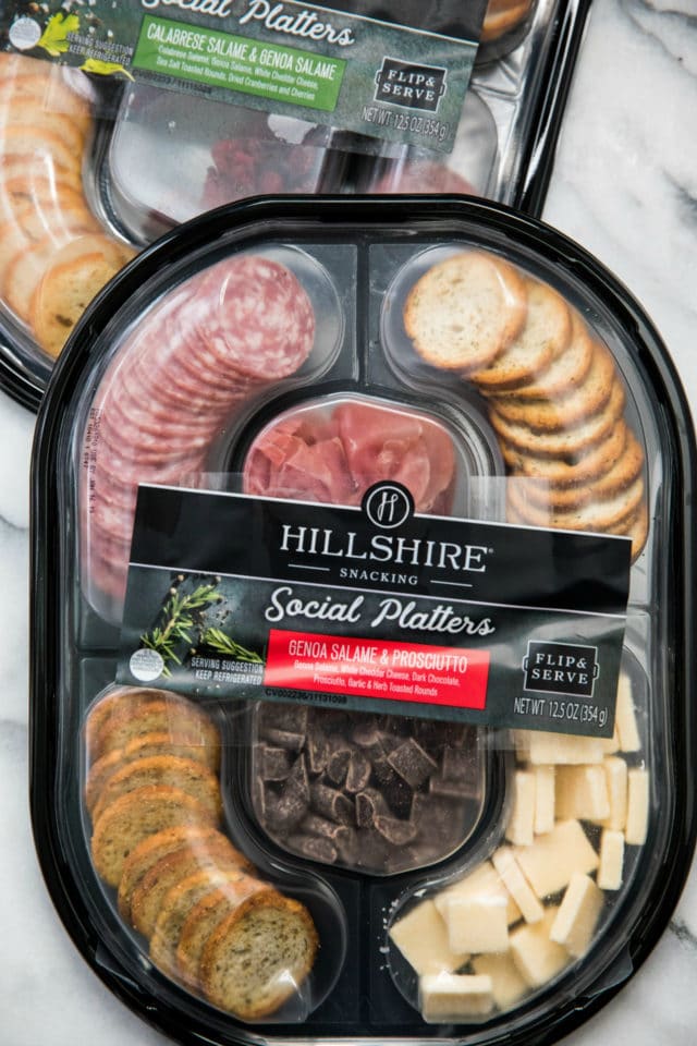 Hillshire Snacking Social Platters with crackers, meats and cheeses
