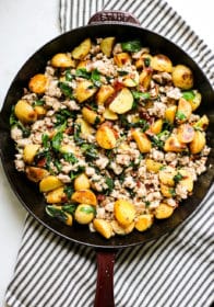 Chicken Ranch Breakfast Hash in a large cast iron skillet