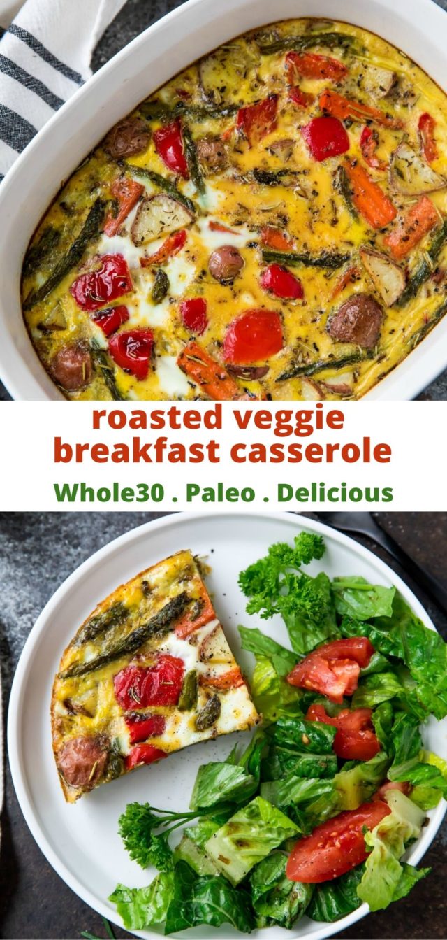 how to make a roasted veggie and egg breakfast bake