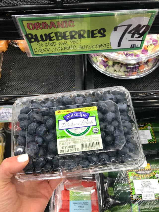 organic blueberries from Trader Joe's 