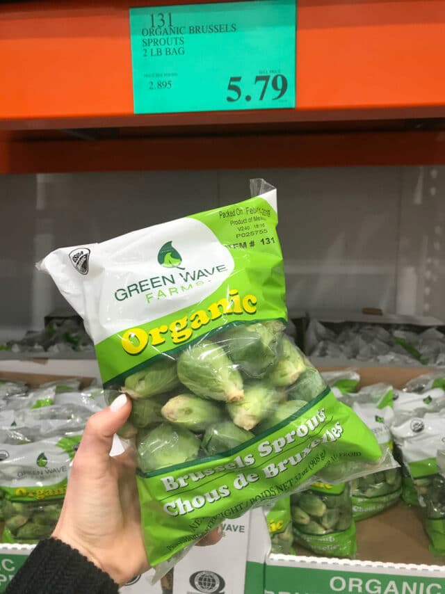 organic Brussels sprouts from Costco