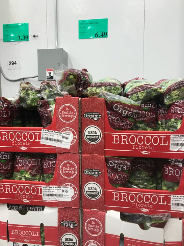 organic broccoli at Costco