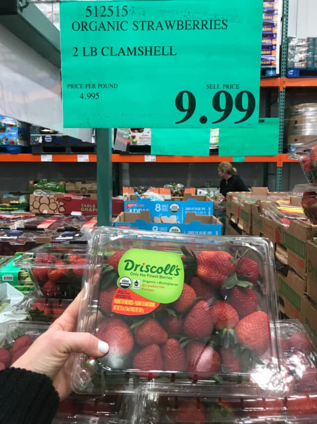 Organic strawberries at Costco