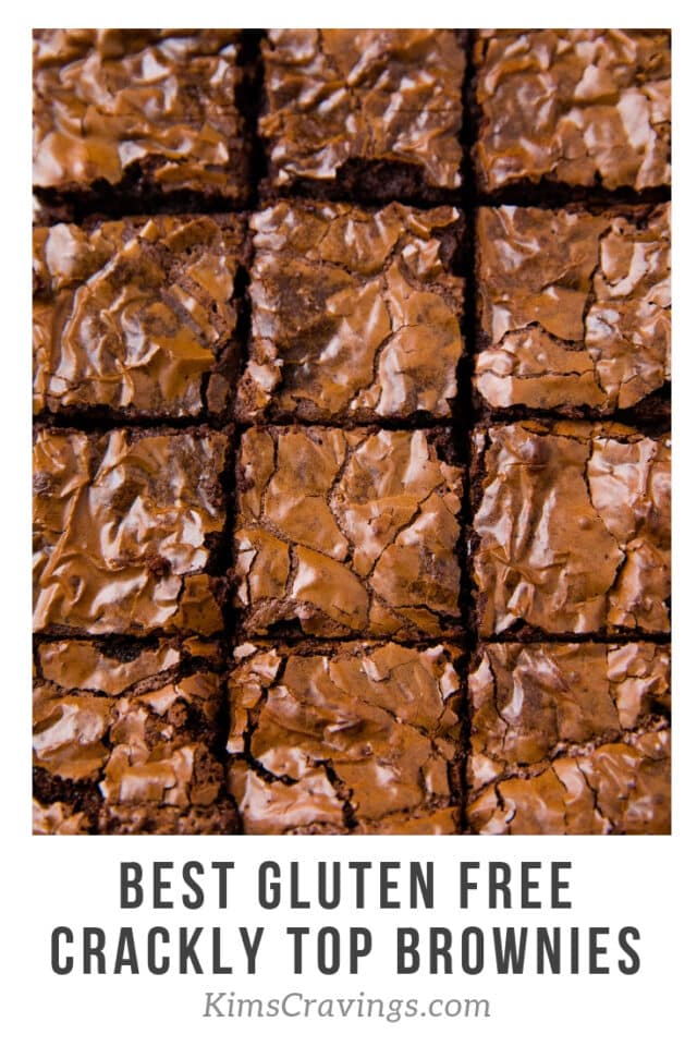 crackly top brownies cut into squares