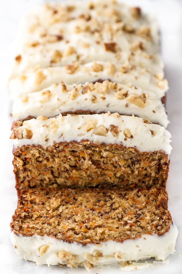 carrot cake bread with cream cheese icing