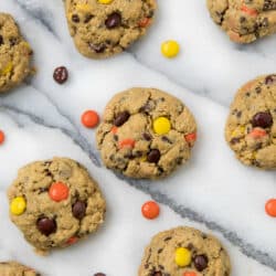 cookies with REESE'S Pieces and chocolate chips