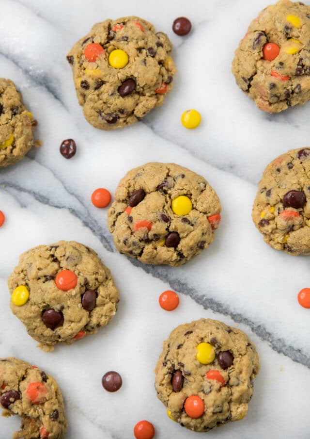 cookies with REESE'S Pieces and chocolate chips