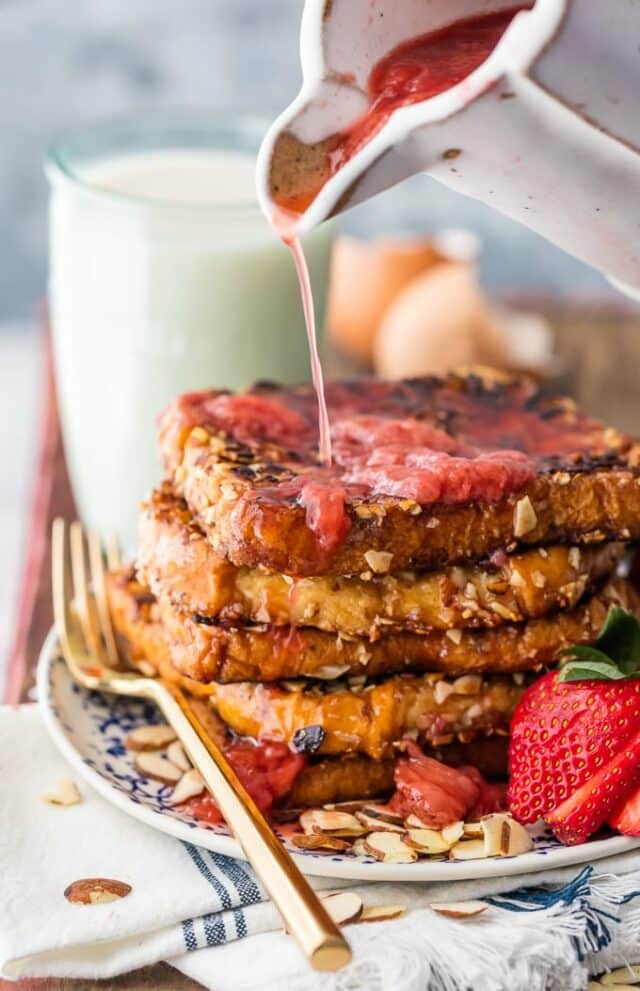 French Toast with strawberry sauce