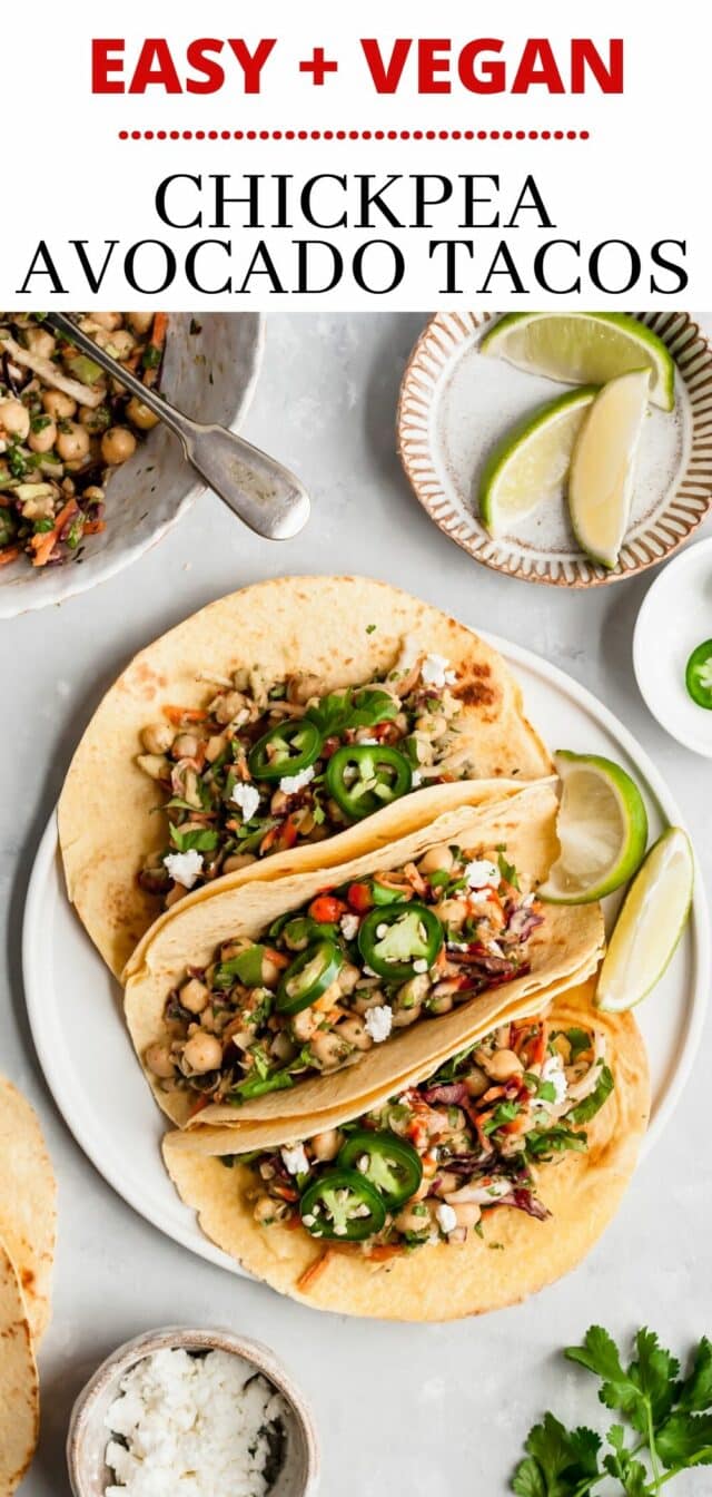 how to make Vegan Tacos with chickpeas and avocado