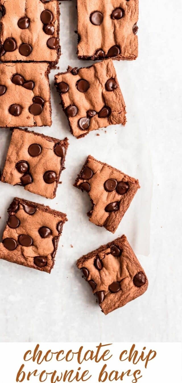 brownies topped with chocolate chips