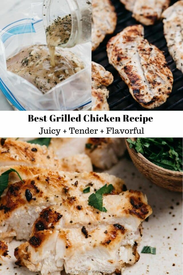 easy grilled chicken recipe shown grilling