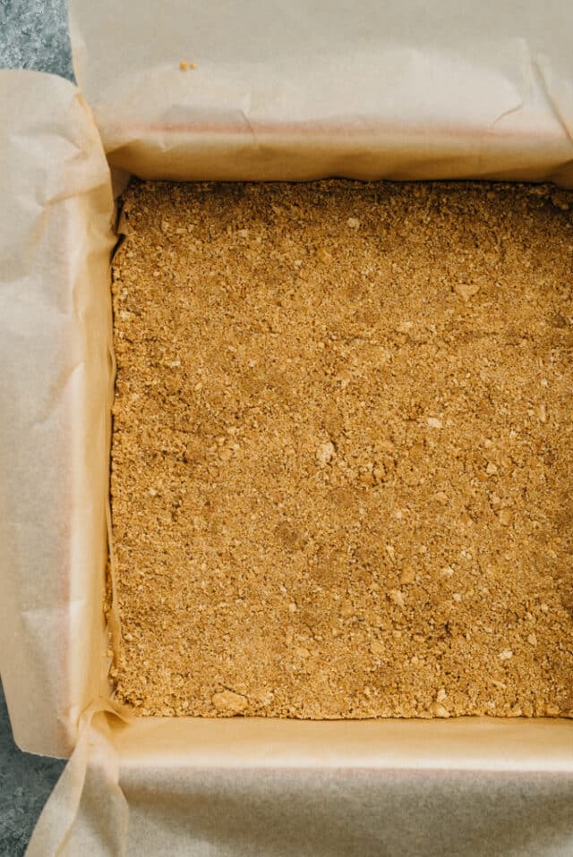 graham cracker crust pressed into a baking pan