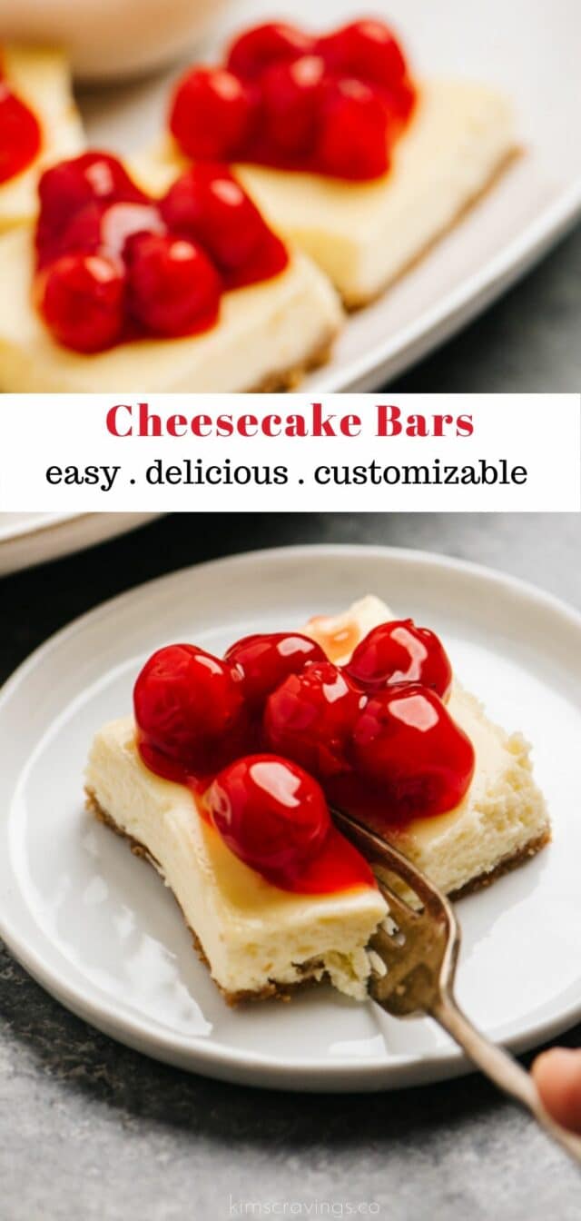 how to make cheesecake bars topped with cherries