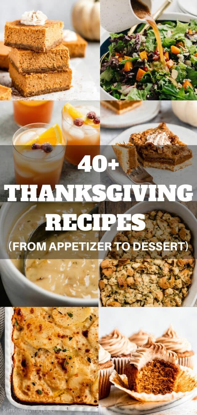collage of Thanksgiving recipes