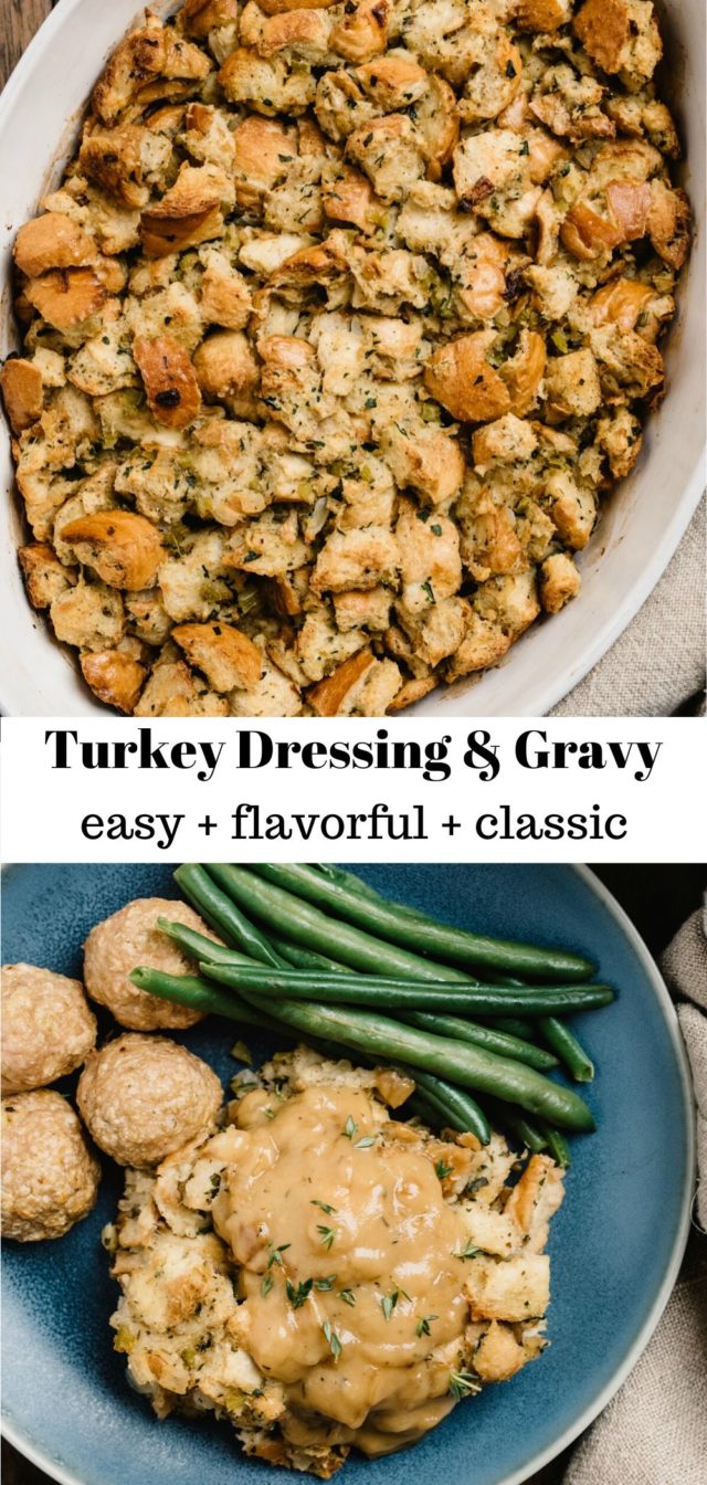 turkey dressing served with gravy