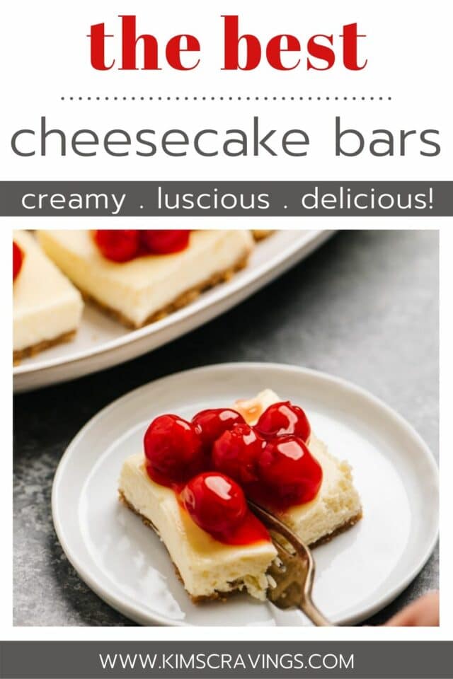 a creamy cheesecake bar on a small white plate