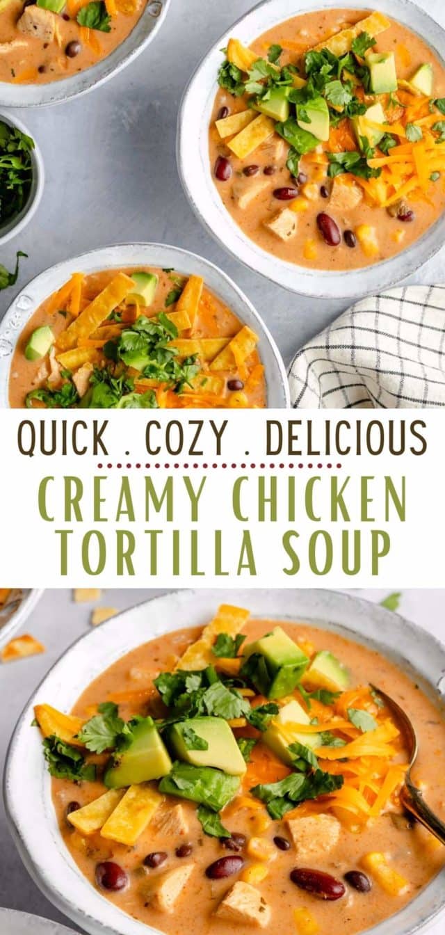Creamy Chicken Tortilla Soup - Kim's Cravings