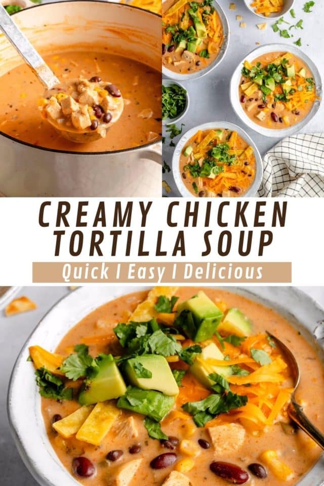 Creamy Chicken Tortilla Soup - Kim's Cravings