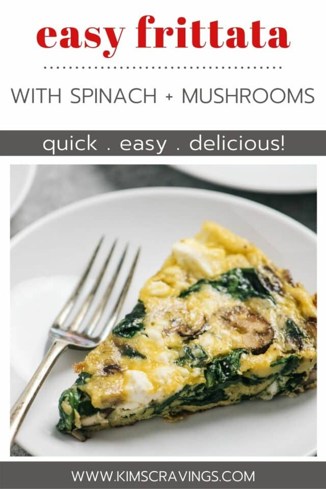 slice of spinach mushroom frittata