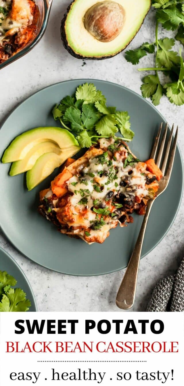 how to make a vegetarian enchilada casserole with sweet potato and black beans