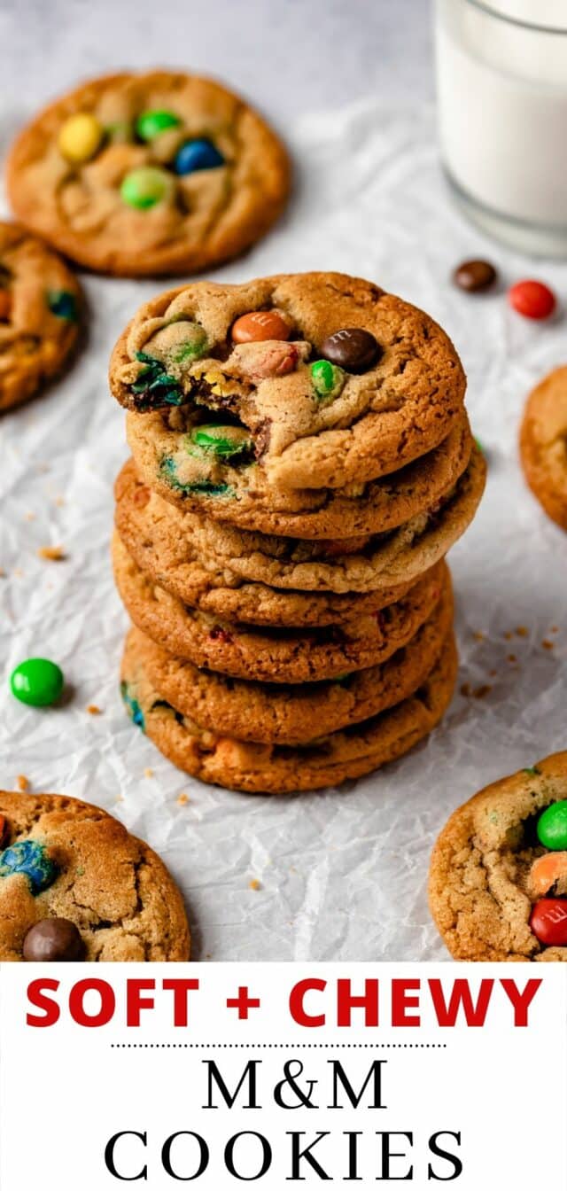 bite out of a M&M cookie