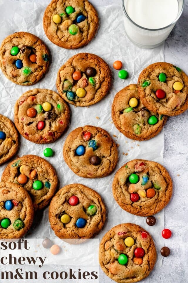 Soft + Chewy M&M Cookies!
