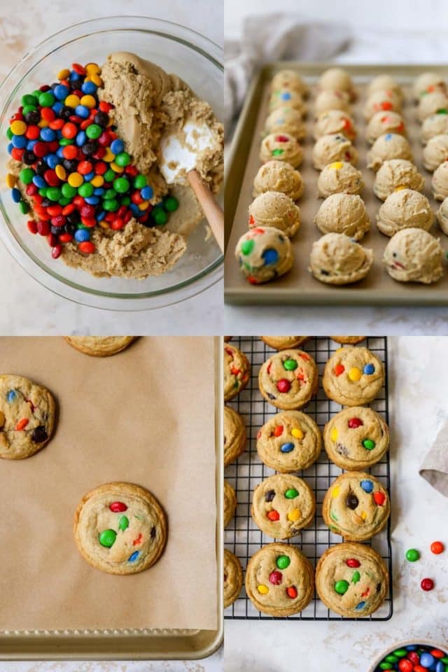 how to make m&m cookies