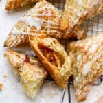 apple turnovers drizzled with glaze