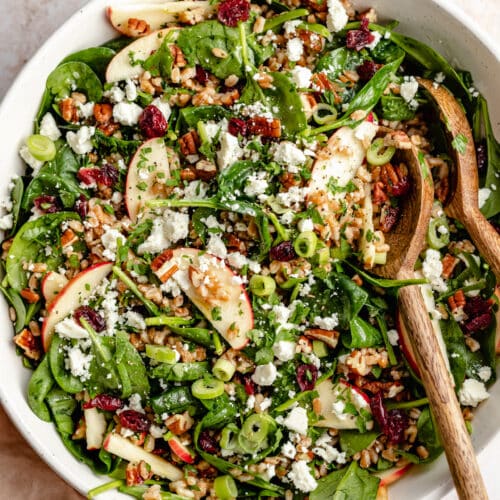 Apple Spinach Farro Salad - Kim's Cravings