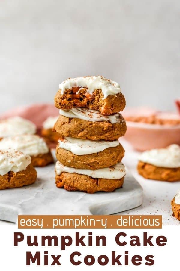 stacked Pumpkin Cake Mix Cookies